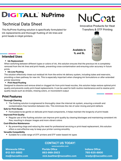 NuPrime DTF Flushing Solution 1 Liter Bottle